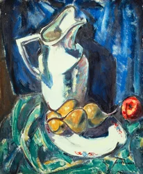 Nature morte avec pichet blanc et fruits