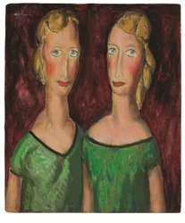Deux sœurs en vert, vers les années 1920