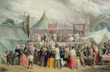 Une visite au cirque, vers 1885