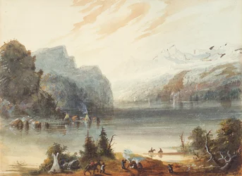 Chain Lake dans les Montagnes Rocheuses, c.1837