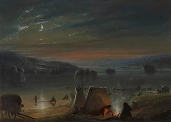 Traversée de la rivière : clair de lune