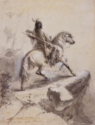 Indien Crow en vigie, vers 1837