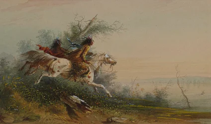 Élan traversant la Platte à la nage