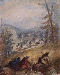 Chasse au mouton de montagne, c.1837
