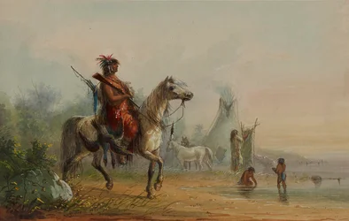 Un Indien revient au camp avec du gibier