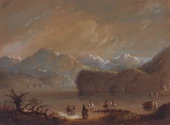 Lac, montagnes Wind River