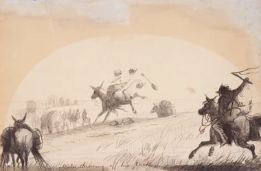 Mule jetant son paquet, c.1837