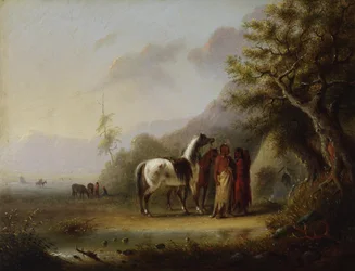 Les Indiens Sioux dans les montagnes
