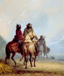 Trappeurs partant pour la chasse au castor