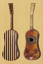 Guitare incrustée de nacre, de 