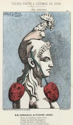 Les Cerises : caricature sur MM Emmanuel et Étienne Arago - ill. du 11/03/1871 dans « Fleurs, Fruits et Légumes du Jour »