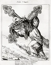 Caricature de Léon Cladel, vers 1875-80