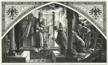 Otto III sur la tombe de Charlemagne (gravure)