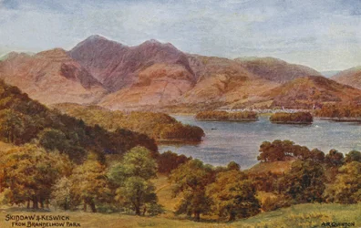 Skiddaw et Keswick depuis Brandelhow Park, Lake District