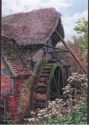La roue du moulin, Elmley Castle, Worcester, de The Cottages and the Village Life of Rural England publié par Dent & Sons Limited