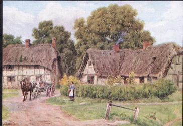 West Hagbourne, Berkshire, extrait de The Cottages and the Village Life of Rural England, publié par Dent & Sons Limited, 1912