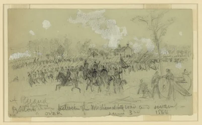 Charge de Barlow et Gibbons entre la route de Mechanicsville et le marais