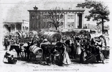 Scène de marché à Macon, Géorgie, de 