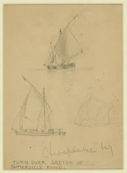 Trois voiliers sur la baie de Chesapeake