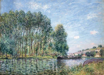 Un méandre de la rivière Loing à Moret. Printemps