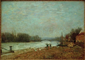 Après la débâcle, la Seine au pont de Suresnes