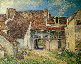 Cour de ferme à Saint Mammes Peinture d