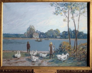 Au bord du Loing. Peinture d