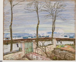 La gare de Moret en hiver