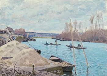 La Seine au Port-Marly, les tas de sable