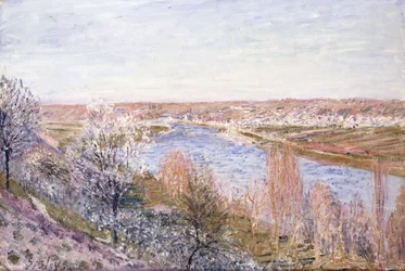 Le village de Champagne au coucher du soleil