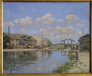 Vue du Canal St. Martin, Paris … (oil on canvas)