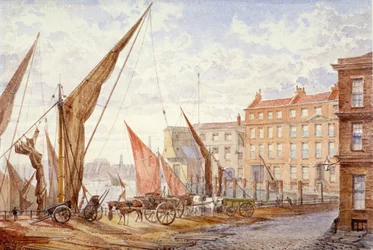 Vue du quai de Maidstone, Queenhithe, City de Londres, 1865