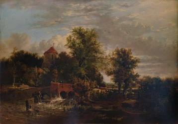 Écluse sur la rivière Western, vers 1832