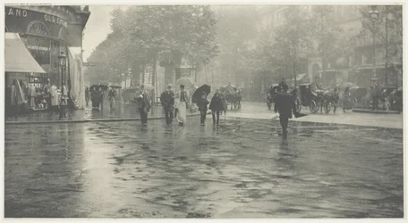 Un jour de pluie sur le boulevard, Paris