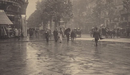 Un jour de pluie sur le boulevard, Paris