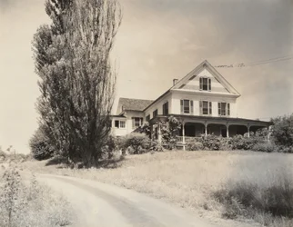 Maison et peupliers, Lake George