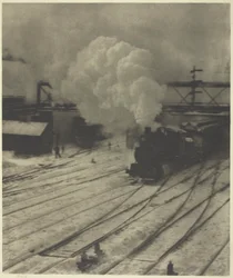 La cour de chemin de fer, hiver