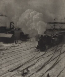 Le triage ferroviaire en hiver