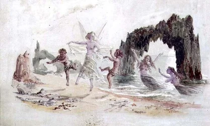 Fées et faunes sur le rivage