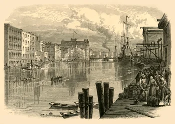 Rivière Milwaukee, à Milwaukee, 1874