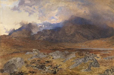 Snowdon après une averse de grêle en avril