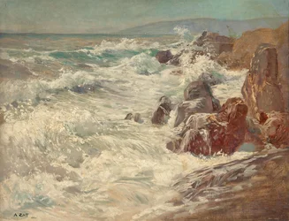 Déferlement sur la côte de Nervi