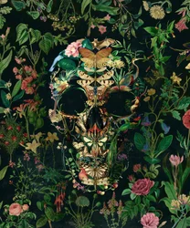 Crâne floral sombre