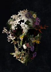 Crâne floral gothique