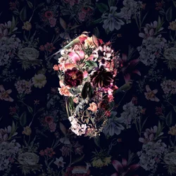 Crâne floral gothique
