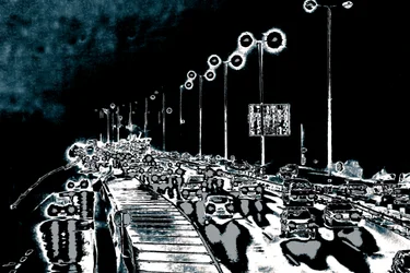 Northbound, 2016 (photographie repeinte à la main)
