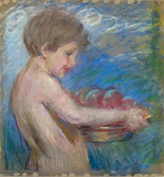 Enfant avec un fruit
