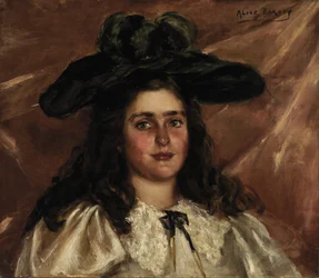 Laura Alice avec un grand chapeau, vers 1892-1895