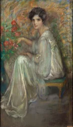 Jeune femme avec des roses