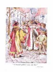 Mille florins! Venez en prendre cinquante!, illustration de Poems for the Young: Robert Browning, vers 1920
